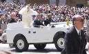 Pope John Paul II in his Fiat 4x4