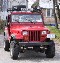 Jeff driving Mike's JeepMud