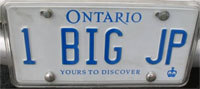 Matt Coffee's 1 Big Jp plate from Ontario, Canada